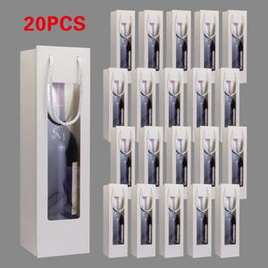 TEMU 20개 투명 윈도우 핸들 와인 가방 - 결혼식, 생일, 기념일 및 일반 선물용 - 완벽한 크리스마스, 할로윈, 추수감사절, 새해, 발렌타인데이 - 우아한 다크 그린 와인 토트백 35cm*9.5cm*9cm, 휴일 선물, 파티 용품, 축제 포장, 내구성 있는 소재, 경량 구조, 다목적 파우치, 웨딩 플래너, 파티 호스트