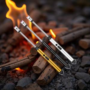 TEMU 멀티컬러 방풍 무화염 전자 라이터, USB 충전식 라이터, 360° 회전 아크 디자인 점화기, 휴일, 캔들, 향, 바베큐, 캠핑, 야외용, 가정 주방 라이터, 사계절 야외 라이터