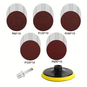 TEMU 백패드 포함 52개 앵글 그라인더 사포 디스크 - 헤비듀티, M14 나사 부착식, 드릴 프레스/핸드 그라인더 호환 가능, 목재·금속·가구 연마용 - (52개 사포 + 패드) - 전문가 및 DIY 프로젝트에 이상적, 다목적 사포 디스크, 내구성 강한 알루미늄 산화물 그릿, 자동차 리파인싱, 고성능 연마, 견고한 구조, 가정용