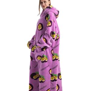 TEMU 1개 대형 어덜트 웨어러블 블랭킷 후드티 - 겨울 따뜻함 올인원 코트 & 침대 커버, 부드러운 의류 느낌의 긴팔 후드 스웨트셔츠 남녀 공용, 세탁기 사용 가능 (건조기 금지) - 추운 저녁을 위한 포근한 의류