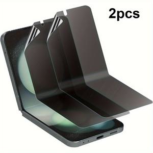 TEMU 삼성 갤럭시 Z 플립 7/6/5G용 2팩 프라이버시 스크린 프로텍터 - 안티-스파이, 긁힘 방지, 거품 없음, HD 매트 풀 커버리지, 쉬운 설치, 유연한 핏, 내구성 및 내마모성, 열가소성 폴리우레탄 소재, 휴대폰용 스크린 보호 커버, 기기 보안, 세련된 외관, 스크래치 방지 커버