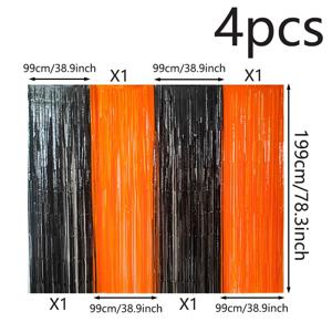 TEMU 검정색 및 주황색 생일 장식 태슬 마카롱 스트리머 4개입. 복도, 계단 및 방 장식을 위한 축제 장식에 적합합니다. 이 스트리머는 생일 파티 장면 및 배경 장식에 완벽합니다.