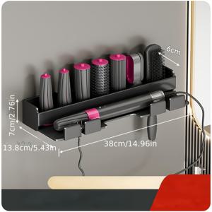 TEMU 다용도 고데기 홀더 1개, 벽걸이형 헤어드라이어 수납 선반, 욕실 트레이, 헤어스타일 홀더 수납 상자, 욕실 액세서리 수납 선반|욕실선반|화장실선반