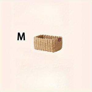 TEMU 1개 직조 수납 바구니, 손잡이 달린 종이 로프 수납 바구니, 정리용 직조 바구니, 귀여운 장식 선물 바구니, 수납 용기, 캐비닛 서랍, 침실, 거실, 기숙사용