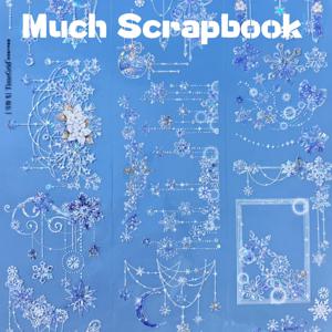 TEMU 눈꽃, 얼음 및 눈 시리즈 체인 드리미 스노우플레이크 스티커, 고품질 PET 소재, 정교한 패턴, 스크랩북, 저널 장식, DIY 인사말 카드, 사진 프레임 등 다용도 사용 가능, 스티커 데칼, 스크랩북 스티커, 스크랩북 장식, 랩탑 스티커, 스크랩북 용품