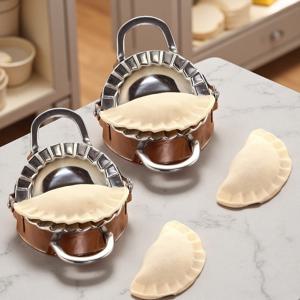 TEMU 2개 스테인리스 스틸 만두 만들기 도구 - 쉽게 사용하는 프레스 및 커팅 도구로 완벽한 만두, 파이, 페이스트리 만들기 - 간편한 요리 준비를 위한 필수 주방 도구, 만두 메이커