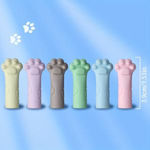 TEMU 50개 고양이 발 모양 만화 지우개 세트, 보호 연필 뱉이 디자인과 필기 홀더가 특징이며 내구성과 편안함을 위해 제작되었습니다.