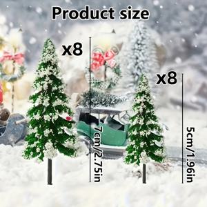 TEMU 크리스마스용 눈이 덮인 가지가 있는 인조 소나무 장식 16개 세트. 이 미니 모델은 겨울 테이블 상자 디스플레이 및 나무 모양 장식용으로 아름답게 제작되었습니다. 조립이 용이하며 집 장식에 이상적입니다.