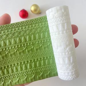 TEMU 1개 폴리머 클레이 텍스처 롤러 (스웨터, 순록, 눈송이 패턴) - DIY 크리스마스 공예용 헤비듀티 엠보싱 도구, 클레이 커터 호환, 폴리머 클레이, 피모, 스컬피 호환 - 주얼리, 장식품, 스웨터 디자인에 이상적 - 초보자와 전문가 모두에게 완벽한 축제 공예용 세부 스웨터, 순록, 눈송이 디자인 (녹색, 분홍색, 흰색)