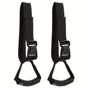 TEMU 노인 및 장애인용 자동차 도어 핸들 지원 2개 세트 - 인체공학적 조절 가능한 나일론 손잡이 스트랩과 안전 버클, 내구성 있는 내부 안전 액세서리, 모든 차량에 적합, 견고한 구조, 고품질 소재, 노인 이동 보조 도구