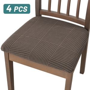TEMU 4/6개 세트 탄성 의자 패드 커버, 가로 및 세로 패턴 식탁 의자 쿠션 커버, 모던 스타일 스판덱스 원단 세탁 가능, 홈용 4가지 색상|소파패드