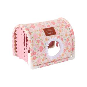 TEMU ITANDME 소동물 은신처 침대 - 오픈 입구가 있는 부드러운 펫 하우스, 블루 & 옐로우, 기니피그·햄스터·토끼용 안전한 둥근 모서리, 케이지 장식 쉼터, 놀이 패턴 디자인, 튼튼한 구조