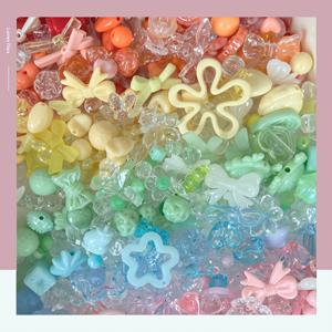 TEMU 100g 자이언트 비즈 믹스: 6mm-45mm 점보팩 | 꽃/별/리본형 구멍 있는 참| DIY 액세서리 & 수제품, 장식용 비즈, Bow Shape, 고퀄리티&내구성 강한 혼합 비즈