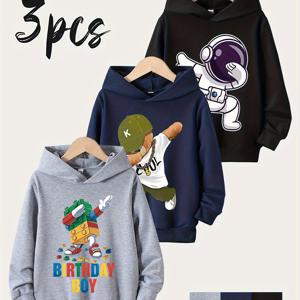 TEMU 3pcs 남아 봄/가을 긴팔 