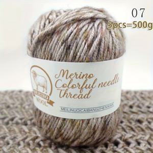 TEMU 500G 컬러풀 청키 모헤어 알파카 얀, 오버사이즈 코트, 스웨터, 가디건, 스카프, 모자 등 뜨개질 프로젝트에 적합한 고급스러운 고품질. 5팩으로 제공되며, 알파카 울 60.00%, 레이온 15.00%, 양모 25.00%로 구성되어 있습니다.|뜨개실