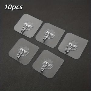 TEMU 10개 드릴 불필요 벽걸이 후크, 금속 및 플라스틱 자가 접착 후크 랙, 열쇠, 모자, 수건 걸기에 적합, 캐주얼 스타일, 간편한 설치 벽면 정리함, 접착식 벽걸이 후크, 걸이용 도어 후크, 코트 랙 도어