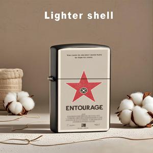 TEMU 2D HD 프린트 빈티지 레드 스타 보호 케이스, 남성들을 위한 실용적인 칠월장 선물, 라이터는 포함되지 않음.