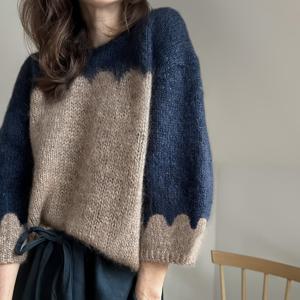 TEMU 여성용 겨울 스웨터 - 오버사이즈 라운드 넥 컬러 블록 스웨터 코트 재킷 스타일 레이어링 피스, 부드러운 갈색/베이지/네이비 블루 톤, 캐주얼 우아한 풀오버 가을 & 겨울용, 손세탁 가능 (비침 없음)