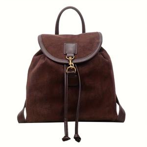 TEMU 여성을 위한 스타일리시한 백팩입니다. 듀얼 숄더 디자인과 플랩 클로저가 특징입니다. 스크래치 방지 및 내구성이 뛰어난 소재로 제작되었으며 쇼핑 데이트, 외출, 출퇴근에 적합합니다. 조절 가능한 스트랩으로 편안한 착용감을 제공합니다.|백팩|크로스백|스트링백팩