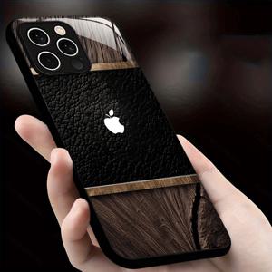 TEMU 휴대폰 케이스 - 이 나무 가죽 케이스는 흰색 유리 뒷면이 특징이며, 아이폰 17 Pro Max, 아이폰 16 시리즈 및 이전 모델과 호환됩니다. 고급스러운 창의적인 디자인을 특징으로 하며, 스타일리시하고 트렌디하며, 낙하 방지 완벽한 보호 기능을 제공합니다.