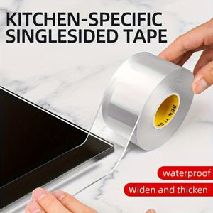 TEMU 헤비 듀티 투명 방수 PVC 덕트 테이프 - 강력한 접착력, 잔여물 없음, 주방, 욕실, 싱크대, 타일, 조리대 & 파이프용 누수 방지 밀봉 - 부드럽고 내구성 있는 접착제, 무지수 보수, 싱크대 밀봉, 욕실 밀봉