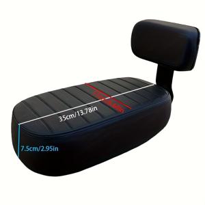 TEMU 인체공학적 허리 지지 기능이 강화된 고등 자전거 뒷좌석 패드 - 산악 자전거 및 로드 자전거, 자동차 시트 모두에 적합한 튼튼한 블랙 안장 - 편안한 사이클링 및 야외 라이딩을 위한 이상적인 액세서리, 스타일리시한 질감 마감.