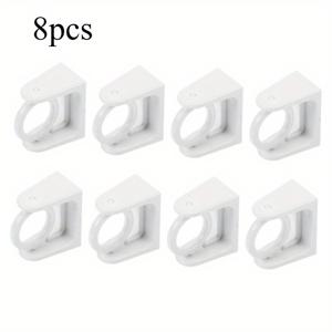 TEMU 8개 세트 / 드릴 필요 없는 벽걸이 후크 - 커튼봉 & 타월봉 호환, 고강도 ABS 플라스틱 회전 브래킷, 블라인드, 커튼, 선반용 - 설치 (나사 필요 없음)