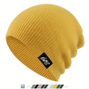 TEMU 세련된 손글씨 아트 라벨 모자, 심플하고 가벼운 편안한 비니, 가을/겨울용 고급 풀오버 모자, 겨울 스키 폼폼 모자, 남녀용 부드럽고 스타일리시한 비니, 가을/겨울 부모님용 플러시 귀마개 모자