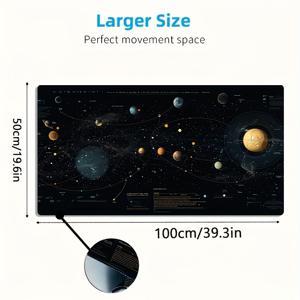 TEMU 1개 대형 태양계 게이밍 마우스 패드 - 미끄럼 방지 세탁 가능 데스크 매트, 태양 지도, 행성 및 별자리 디자인 - 골드 & 블랙 PC 컴퓨터 액세서리, 게이머 및 천문학자를 위한 태양계 모델 데스크 장식 (선물로 이상적)|컴퓨터책상