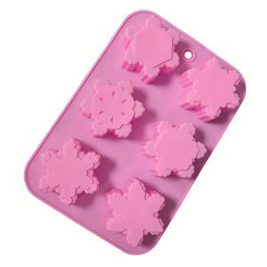 TEMU 1개 6구 크리스마스 눈꽃 실리콘 몰드 - 재사용 가능하고 쉽게 분리되는 내구성 있는 3D 공예 몰드, DIY 휴일 장식, 홈 데코, 파티 선물 및 선물 만들기, 복잡한 디테일이 있는 축제 눈꽃 디자인, 공예 및 전시에 완벽, 크리스마스 장식, 크리스마스에 가장 적합, 눈꽃 몰드, 냉동 장식, 비누 만들기 용품, 비누 커터