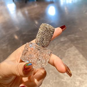 TEMU 라인스톤 장식의 고급 스프레이 병, 토너 또는 향수를 담을 수 있는 휴대용 유리 용기, 창의적인 스킨케어에 적합합니다.
