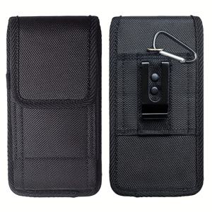 TEMU 수직형 휴대폰 허리 가방, 벨트 장착 파우치, 범용 대형 스크린 나일론 휴대폰 케이스, 중년 및 노인용 휴대폰 홀더