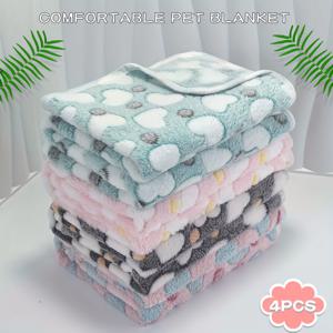 TEMU 4개 세트 플란넬 애견 담요, 실내외 사용에 적합, 고품질 강아지 침대 커버 및 담요로 털옷 친구들을 따뜻하고 포근하게 유지하고, 할로윈, 추수감사절 및 크리스마스 동안 강아지 애호가를 위한 훌륭한 선물이 됩니다.