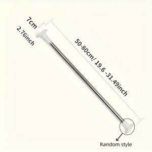 TEMU 조절 가능한 벽걸이 공간 절약형 수직 정리대 - 리트랙터블 폴 & 화이트/블랙 확장 기능, 내구성 강한 플라스틱 제작, 견고한 A-프레임 디자인, 욕실, 침실, 거실, 세탁실 수납용 - 모던 화이트 & 블랙 폴 시스템, 무드릴 설치, 20 lbs 무게 용량, 옷, 커튼, 수건, 주방용품 수납용 다목적 선반