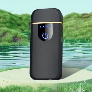 TEMU USB-C 충전식 방풍 플라즈마 듀얼 아크 전자 라이터 - 비상 구조 기능이 있는 캠핑 바베큐 생존 키트, 열기 또는 연기 없이 디자인되어 아빠, 남자친구, 남편을 위한 완벽한 선물입니다.