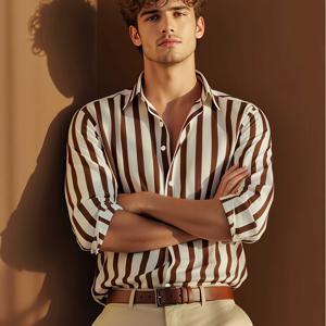 TEMU 남성용 캐주얼 셔츠 - 편안하고 다용도, 세탁기 또는 손세탁 가능