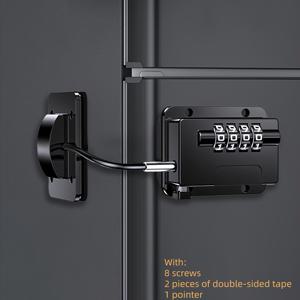 TEMU [ABS 조합 자물쇠] 드릴링 없이 설치 가능한 ABS 조합 자물쇠 | 안전 로프 1세트 포함, 냉장고, 냉동고, 캐비닛, 서랍, 옷장, 창문, 문에 적합 - 배터리 불필요, 옷장 보안, 서랍 잠금, 컴팩트 디자인, 휴대용 자물쇠, 내구성 있는 구조, 신뢰할 수 있는 잠금, 도구 없이 설치, 사무실 보관, 상업용