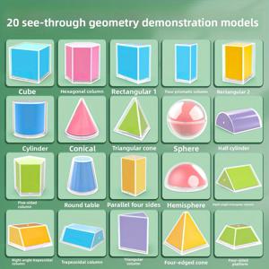 TEMU 20개 투명한 3D 기하학 모델 세트 - 수학 교육 보조 도구. 큐브, 직사각형 프리즘 네트 도면 포함. PC 및 PP 소재, 내구성 있음. 3D에서 2D로 변환, 영역 관찰에 이상적. 실용적인 기하학 학습, 교실 도구, 시각적 학습, 명확한 모델, 견고한 구조, 고품질 플라스틱, 교육 도구, 학교 용품, 홈스쿨링, 교사용