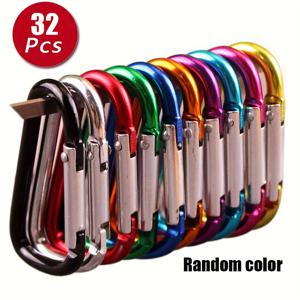 TEMU 32개 알루미늄 아웃도어 캐러비너 - 하이킹, 캠핑, 낚시, 독립기념일, 노동절, 물놀이 축제용 - 혼합, 내구성 강한 금속 하드웨어, 캠핑 액세서리, 축제 액세서리, 컬러풀 마감, 배터리 미포함