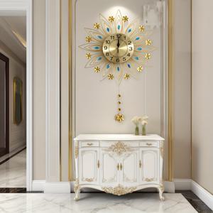 TEMU 아티스틱 벽시계 - 석영 , 무소음, 흔들리는 꽃 펜던트, 불규칙한 얼굴, 사무실 장식용 - 모던 벽시계 (러브 테마)