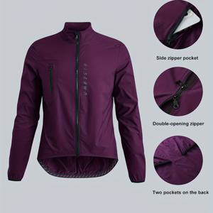 TEMU 남성용 사이클링 재킷, 가볍고 방풍 긴팔 사이클링 코트, 두꺼운 지퍼가 있는 얇은 사이클링 아우터, 산악 자전거용.|자전거