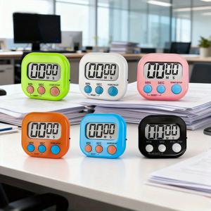 TEMU 6개입 가성비 주방 타이머 - 주방/요리/베이킹용 정밀 타이머/온/오프 버튼/카운트다운 기능/냉장고 자석 - 주방/교실/사무실/스포츠용 - 할로윈 크리스마스 휴일 선물 (AAA 배터리 미포함)