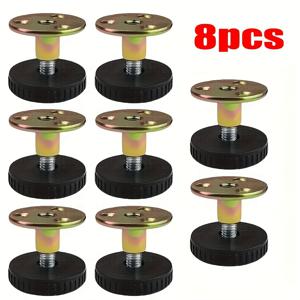 TEMU 8개 세트 헤비듀티 조절 가능한 높이 다리 - 27-40mm 높이 증가, 견고한 금속 구조 & 광택 마감, 의자, 테이블, 캐비닛, 소파용 - 쉬운 설치, 불평한 바닥용 레벨링 피트, 현대적 가구 다리 (현대 & 전통 장식과 호환) - 조절 가능한 무소음 가구 다리, 검정색 베이스 & 골든 캡, 안정성을 위한 내구성 있는 금속 소재