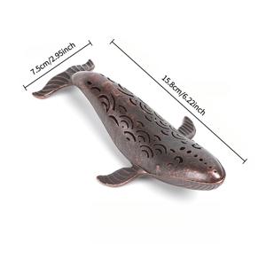 TEMU 고래 모양의 장식 향초 홀더, 구리 합금으로 제작되었으며, 물방울 디자인으로 빈티지 홈 또는 사무실에 완벽합니다.