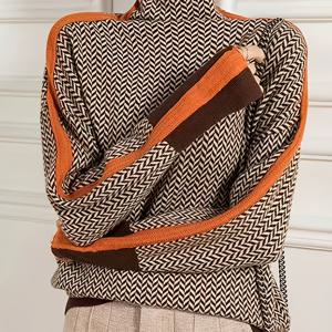 TEMU 여성용 우아한 겨울 스웨터 - 부드러운 스트레치 터틀넥 풀오버, 따뜻한 브라운/베이지 톤, 긴 소매 가을 & 겨울 스웨터, 오피스, 파티, 캐주얼 웨어 - 포근한 하이넥 스웨터 재킷 스타일 탑