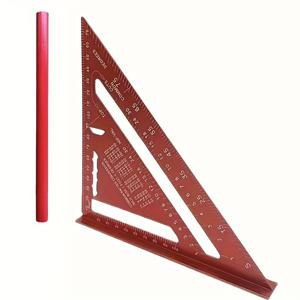 TEMU 2개 알루미늄 삼각자 세트, 1개 7인치 다각도 목공용 + 1개 7인치 목공용 연필, 7인치 알루미늄 고품질 각도 게이지 - 90° 및 45° 각도, 내구성, 스크래치 방지 - 목공, 산업 및 과학 측정용