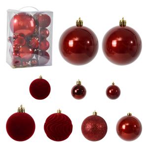 TEMU 22개 대형 우아한 내구성 크리스마스 트리 장식품 - 눈송이 패턴 레드 매달이 구슬, 휴일 트리 장식, DIY, 플라스틱 눈송이 장식 (깃털 없음)