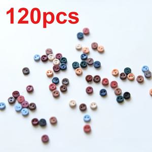 TEMU 40/80/120개 12가지 혼합 색상 3mm/0.11인치 초소형 빈티지 레진 미니 단추, 인형 옷, 공예, 의류 액세서리, 재봉 용품에 적합