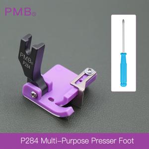 TEMU 새로운 P284 퍼플 다기능 조절식 압착 발판은 두꺼워지고 내마모성이 향상되었으며, 엣지 포지셔닝 및 롤링을 위한 이중 레이어 베이스 플레이트가 특징입니다. 평면 재봉틀에 적합합니다.