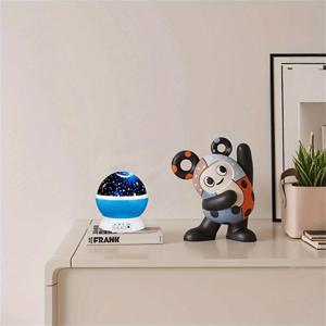 TEMU 1개 천장/벽걸이형 USB 무드등 - 달과 별 프로젝터, 360° 회전 프로젝터 램프, 조광 기능 LED, 침실, 방, 기숙사용 - 모던 수면 조명 선물 (USB, 무선)